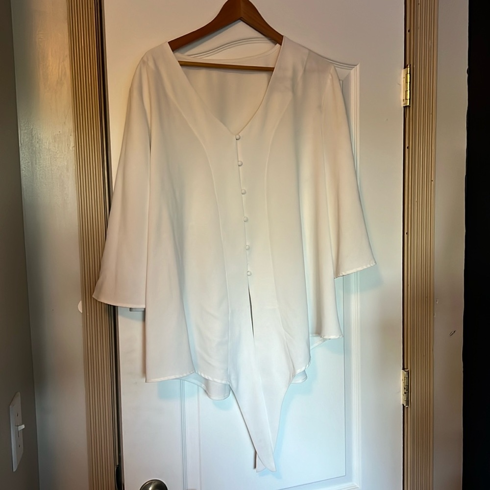 White Tie button blouse